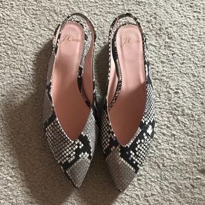 Snake Skin Slingback Flats NWOT
